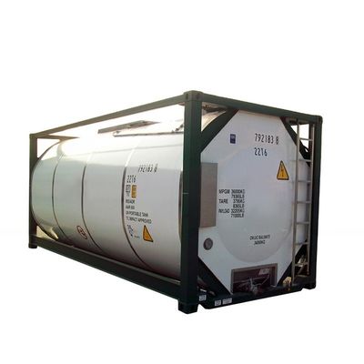IMDG T4 표준 철강 재료 20ft ISO 연료 탱크 컨테이너 26000L 안전 디젤 및 가솔린 운송 용량