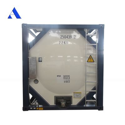 IMDG T4 표준 철강 재료 20ft ISO 연료 탱크 컨테이너 26000L 안전 디젤 및 가솔린 운송 용량