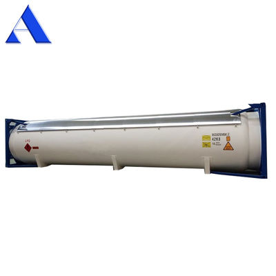 40ft ISO 가스 탱크 컨테이너 52.5 CBM UN T50 압축 액화 LPG 염소 암모니아 고 용량 ISO 컨테이너