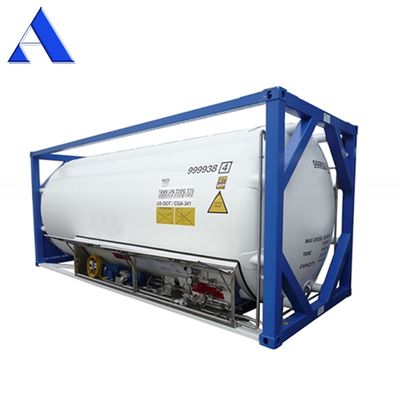 20톤 용량 20ft 긴 운송 컨테이너 ASME 표준 UN T75 ISO 크로오겐 LNG 탱크