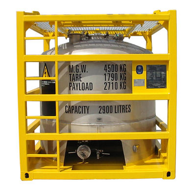 2900L-5000L 용량 수직 해상 탱크 컨테이너와 리프팅 프레임 웰드 시트 산 청소 및 패시베이션 마무리