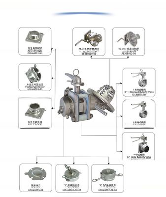 500mm Manhole 3' 'BSP SS316 플라스틱 문서 보관기 ISO 탱크 컨테이너를 위한 바닥 배charge 나비 밸브