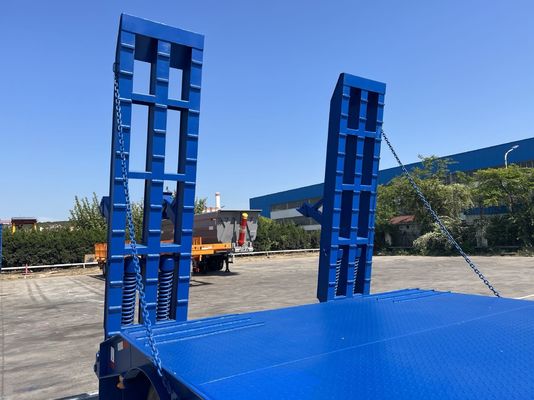 12489 x 2480 x 1530mm 2/3 Axles 탄소 강철 확장 가능한 로브베드 로브보이 플래트베드 반 트럭 트레일러 최대 용량 20-100 톤