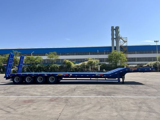 12489 x 2480 x 1530mm 2/3 Axles 탄소 강철 확장 가능한 로브베드 로브보이 플래트베드 반 트럭 트레일러 최대 용량 20-100 톤