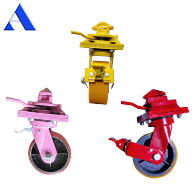 회색 4pcs 한 키트 8 인치 단일 바퀴 보편적인 브레이크 바퀴 3T 5T ISO 운송 컨테이너