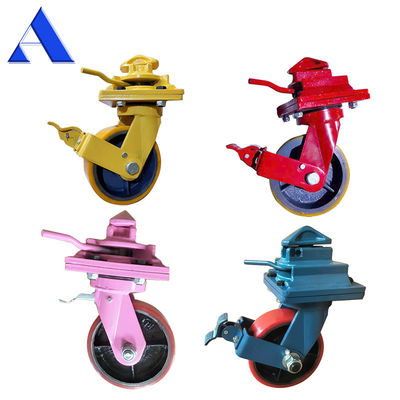 회색 4pcs 한 키트 8 인치 단일 바퀴 보편적인 브레이크 바퀴 3T 5T ISO 운송 컨테이너