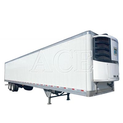 반트레일러 트럭 2 축 8 바퀴 40ft 48ft 53ft 평면 12R22.5 타이어 단열 밴 리퍼 강철 철물질 TS16949 인증서