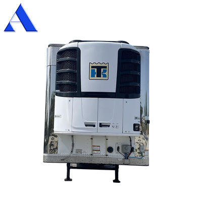 반트레일러 트럭 2 축 8 바퀴 40ft 48ft 53ft 평면 12R22.5 타이어 단열 밴 리퍼 강철 철물질 TS16949 인증서