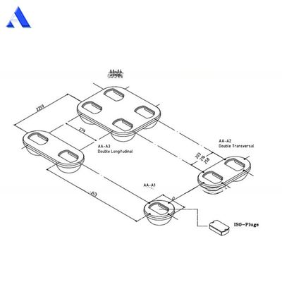컨테이너 ISO 트위스트락 소켓 플러시 파운데이션 7.50kg 단일 유형 및 500 KN M.B.L.