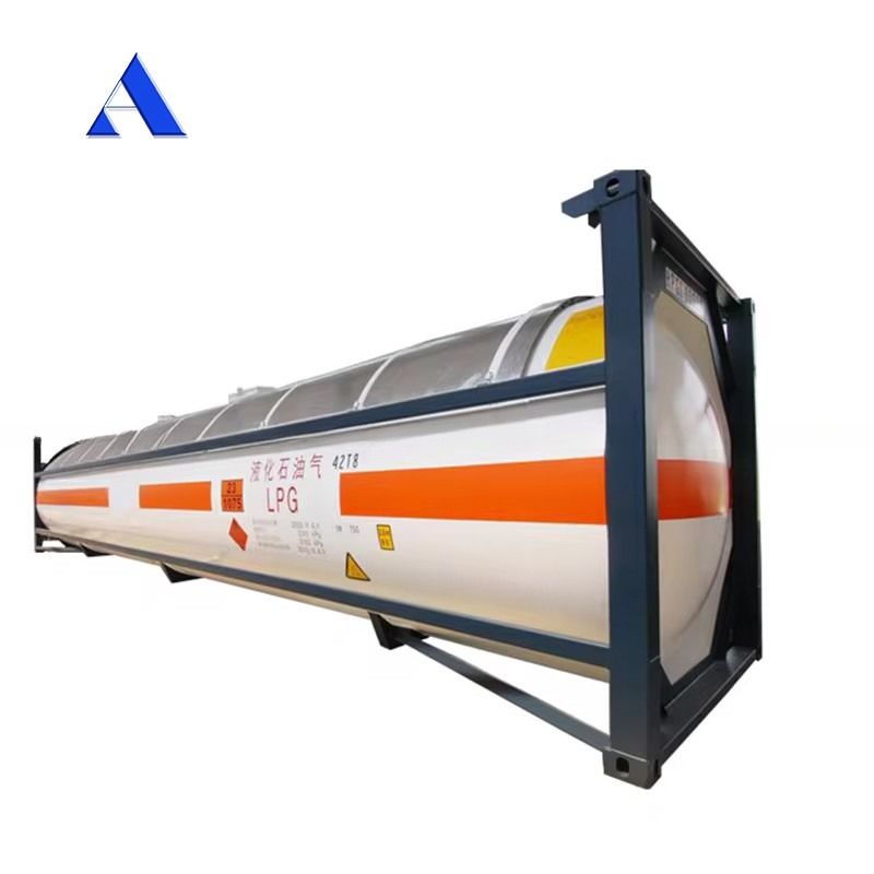 40ft ISO 가스 탱크 컨테이너 52.5 CBM UN T50 압축 액화 LPG 염소 암모니아 고 용량 ISO 컨테이너