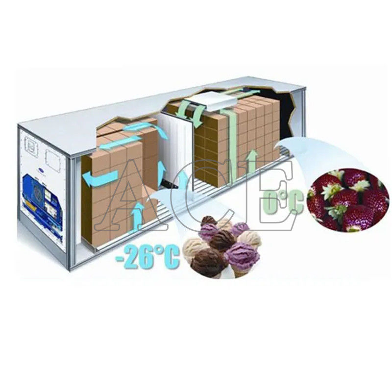 40ft 냉동 ISO 컨테이너 최대 실량 27580KG 28.4CBM 용량 듀얼 온도 리퍼 냉장고 및 냉장고